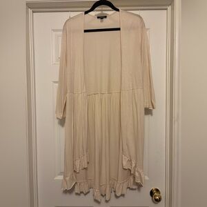 torrid Cream Open-Front Knit Cardigan